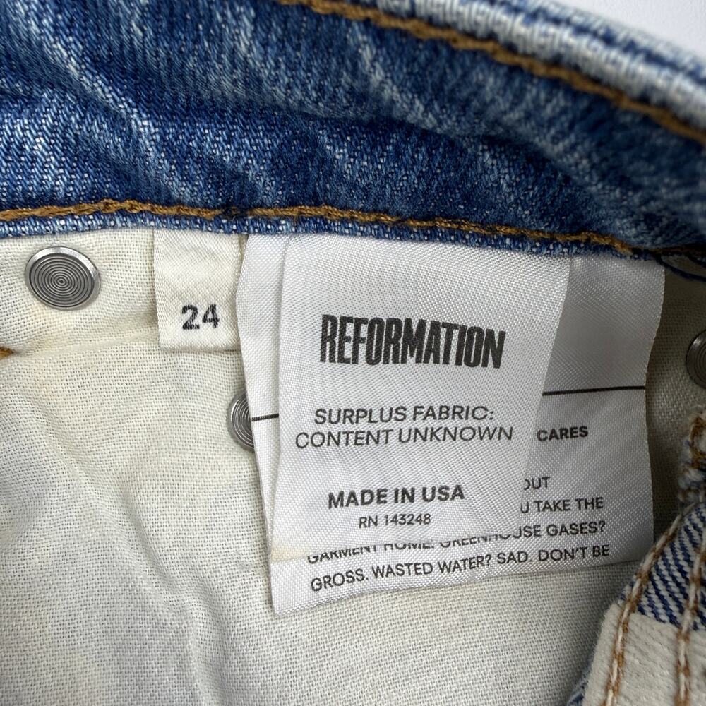 REFORMATION Seamed Jean Size 24 Celtic Wash - Picture 5 of 7